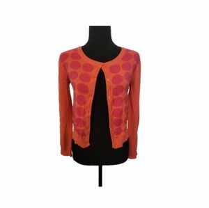 Orange and pink polka dot cardigan